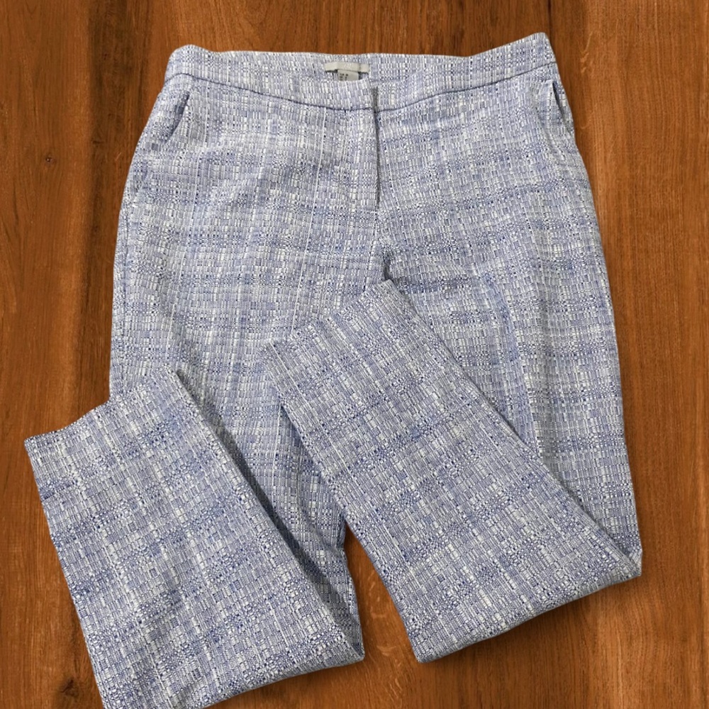 H&M Blue Textured Dress Pants Women’s Tailored Style